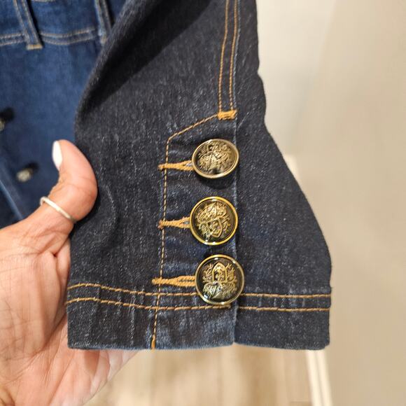 DG2 Diane Gilman Jean Jacket with Removable Faux Fur Collar Size L - Picture 5 of 9